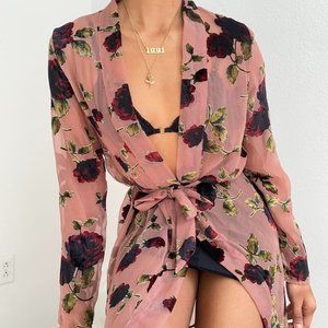chiffon burnout robe